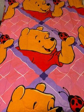 Vintage 90s Winnie the Pooh Colorful Panel Bedding